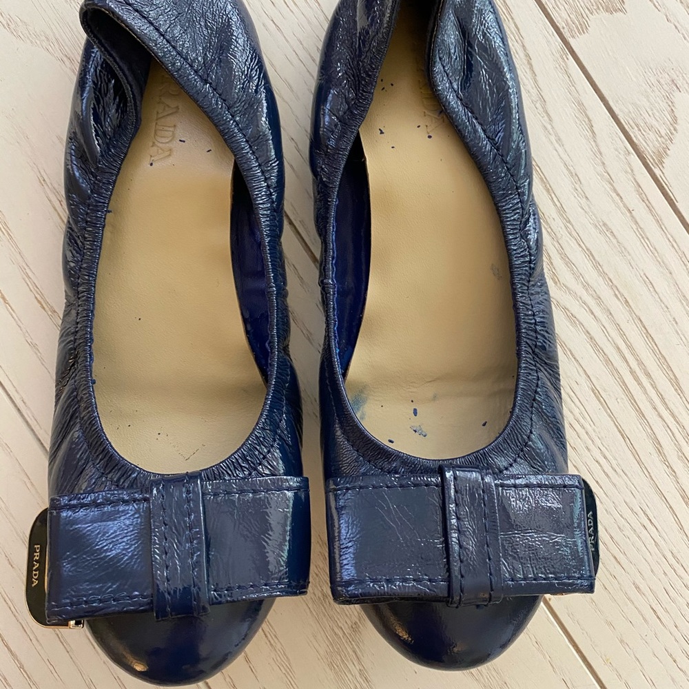 Prada navy ballet flats - size 38